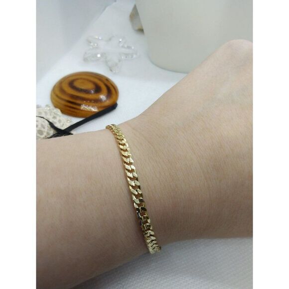 14kt Italy stamped gold bonded chain Bracelet - Picture 4 of 5